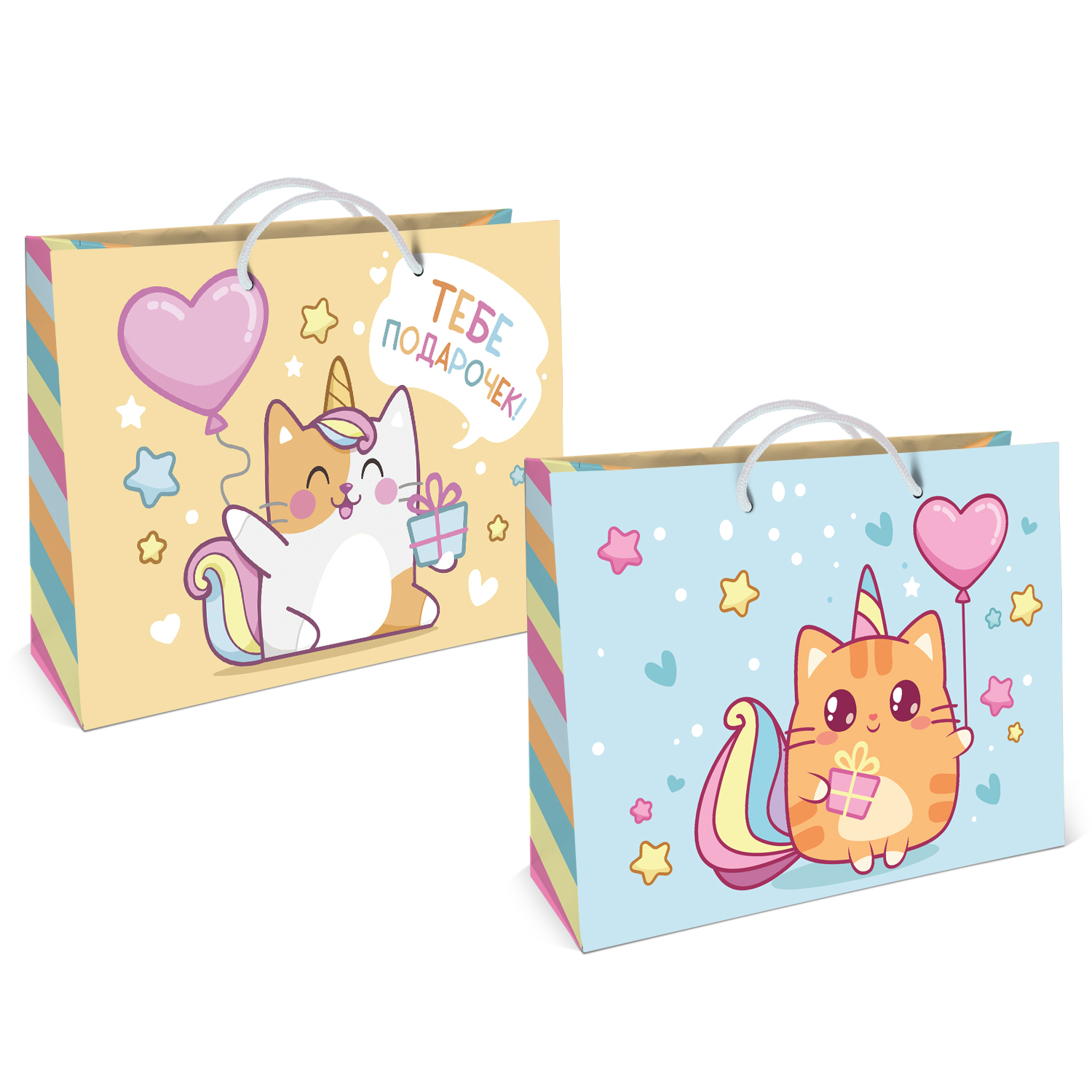 Пакет подарочный ND PLAY Котики кавайи 40*30см - фото 3