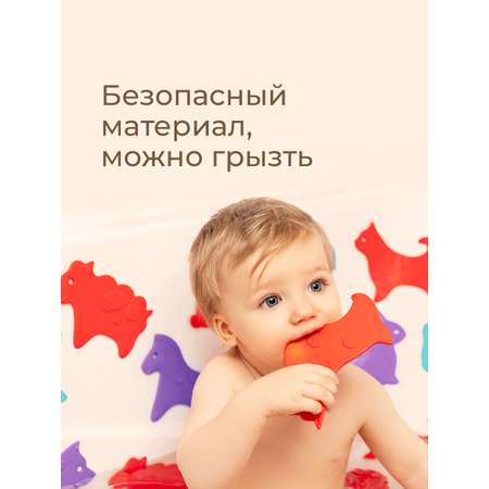 Мини-коврики детские ROXY-KIDS для ванной противоскользящие Animals 5 шт цвета в ассортименте