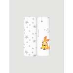 Пелёнка Mjolk Лисички Звёзды трикотаж 80х80 см 2 шт.