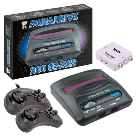 Игровая приставка Dendy Mega Drive 300 little + конвертер