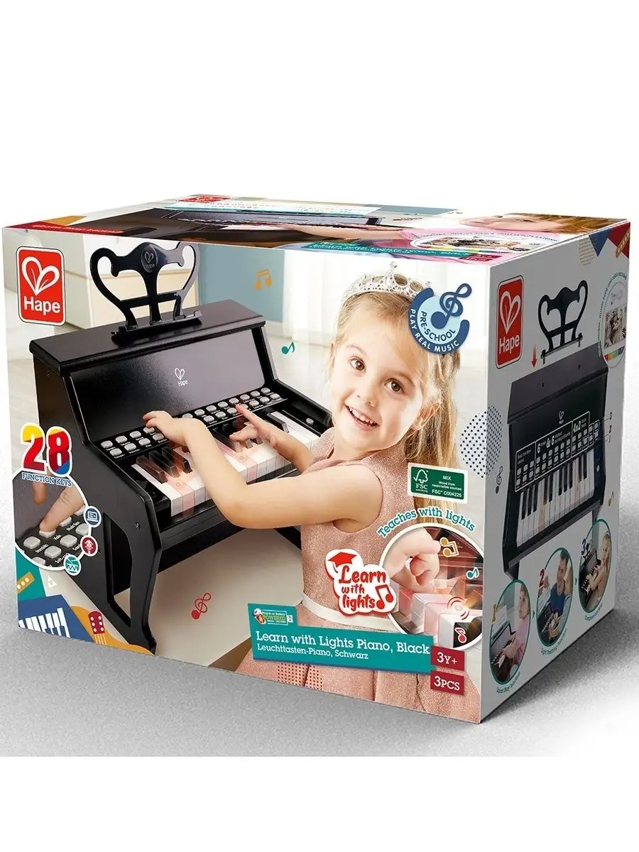 Игрушка музыкальная Hape Пианино черное детское пианино - фото 14