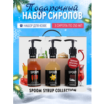 Набор сиропов SPOOM Французская карамель Ваниль Шоколад для кофе 3 шт по 250 мл и 3 помпы