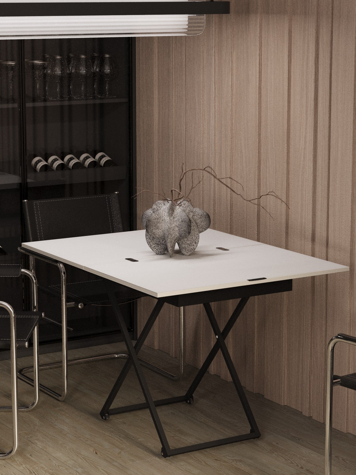 Стол-трансформер КАЛИФОРНИЯ МЕБЕЛЬ Андрэ Loft ЛДСП Белый Черный - фото 27