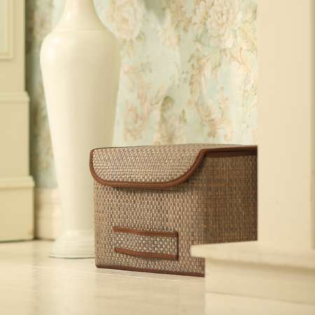 Коробка для хранения CASY HOME с крышкой бежевый ВО-042