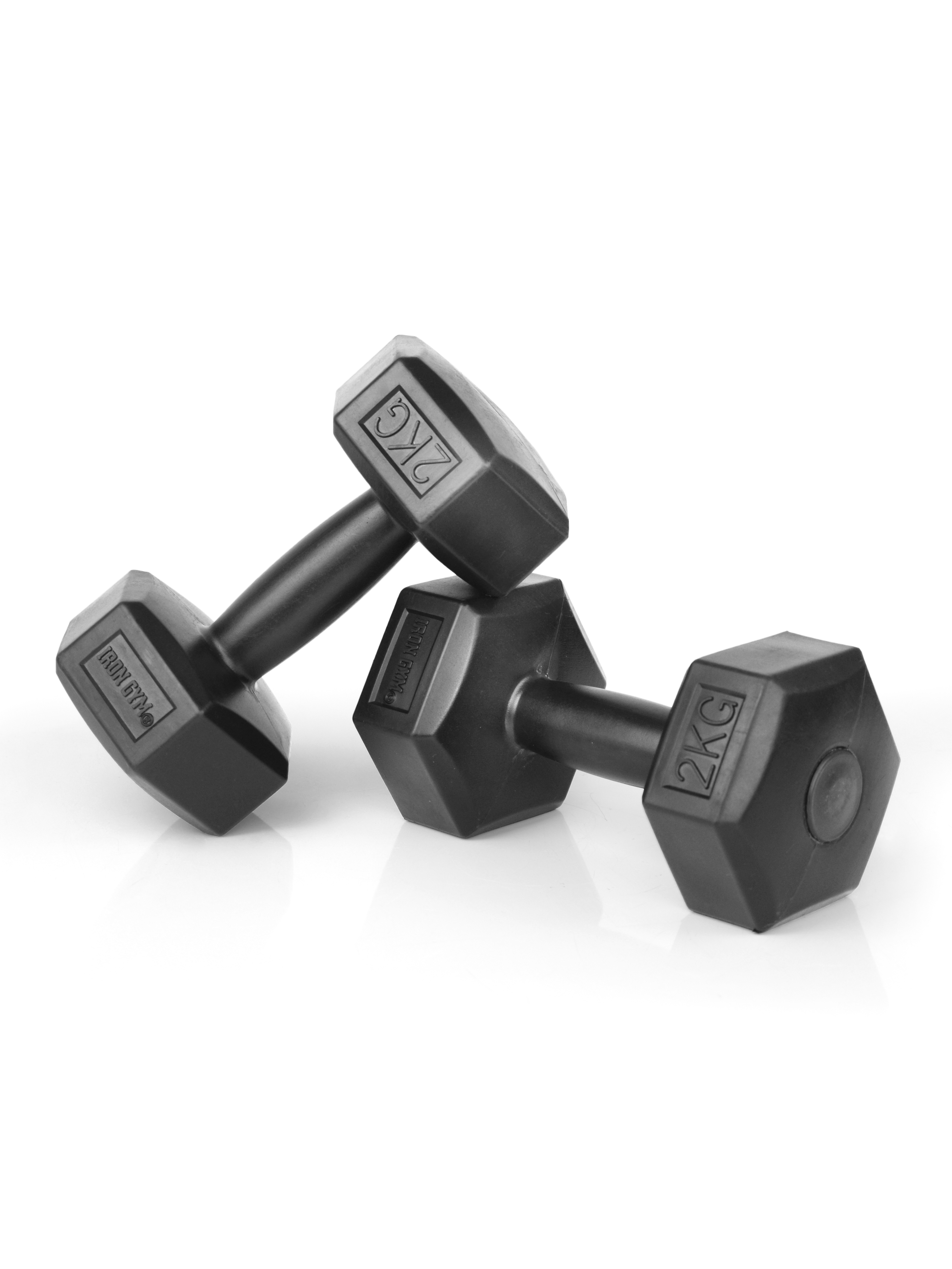 Гантели виниловые IRON GYM, 2 кг х 2 шт, черные - фото 3