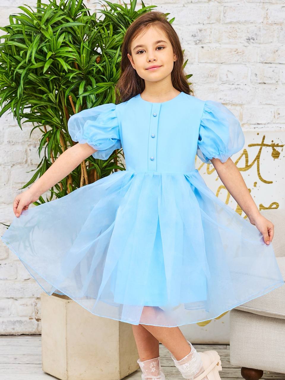 Платье Sofisha kids Plat.organza.blue - фото 8