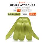 Лента Айрис атласная упаковочная флористическая 1.2 см 22.86 м 118 оливковый