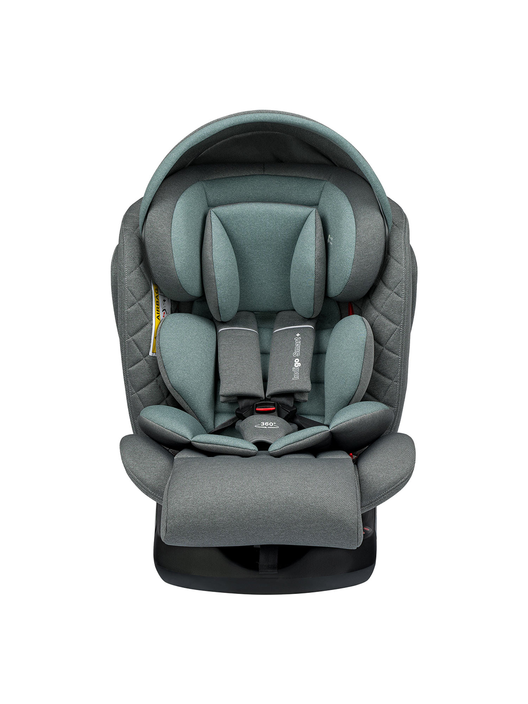 Автокресло Indigo SMART+ серый-зеленый Isofix 0+/1/2/3 (0-36 кг) - фото 3