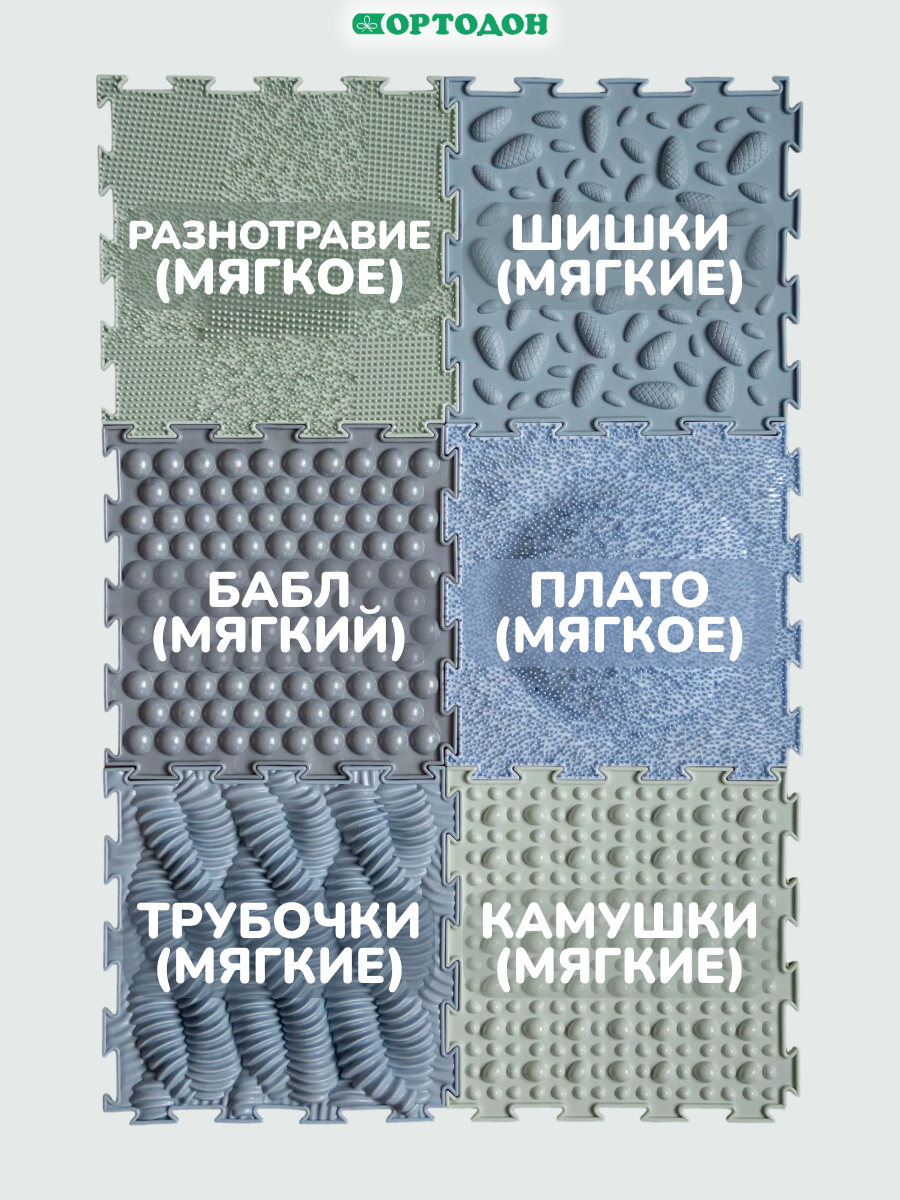 Коврик-пазл Ортодон массажный развивающий 26 x 150 см 6 шт. - фото 4