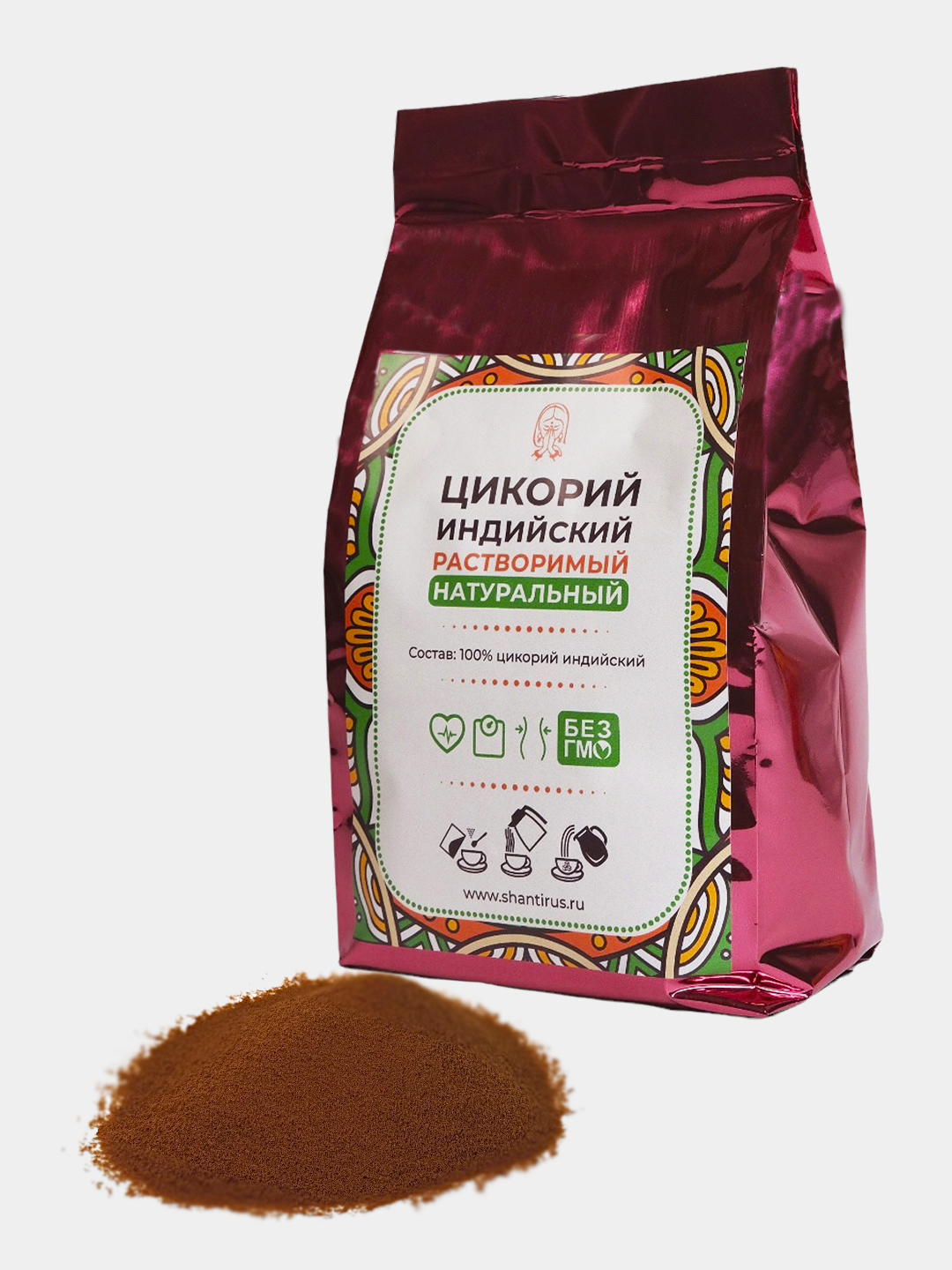 Цикорий растворимый SHANTIRUS светлая обжарка Индия 500 г - фото 2