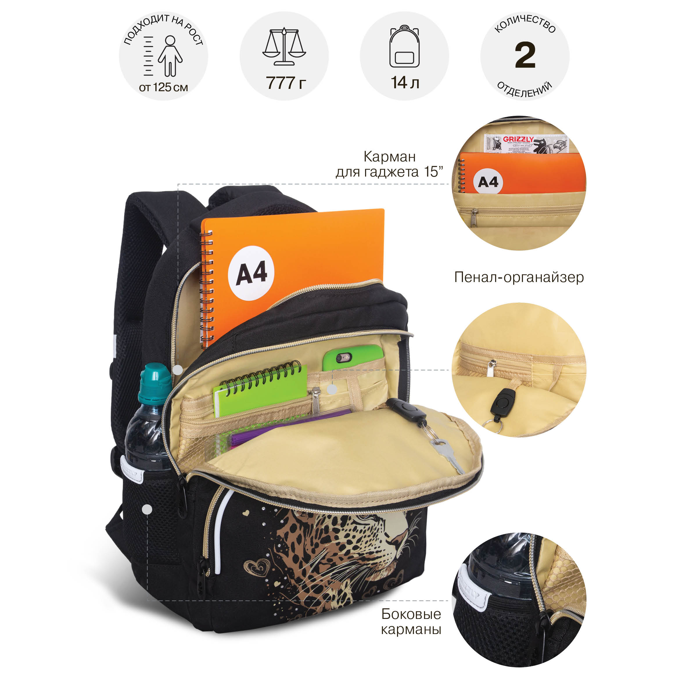 Рюкзак Grizzly для девочки - фото 7