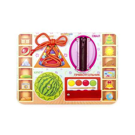 Игрушка WOODLANDTOYS бизиборд Геометрические формы