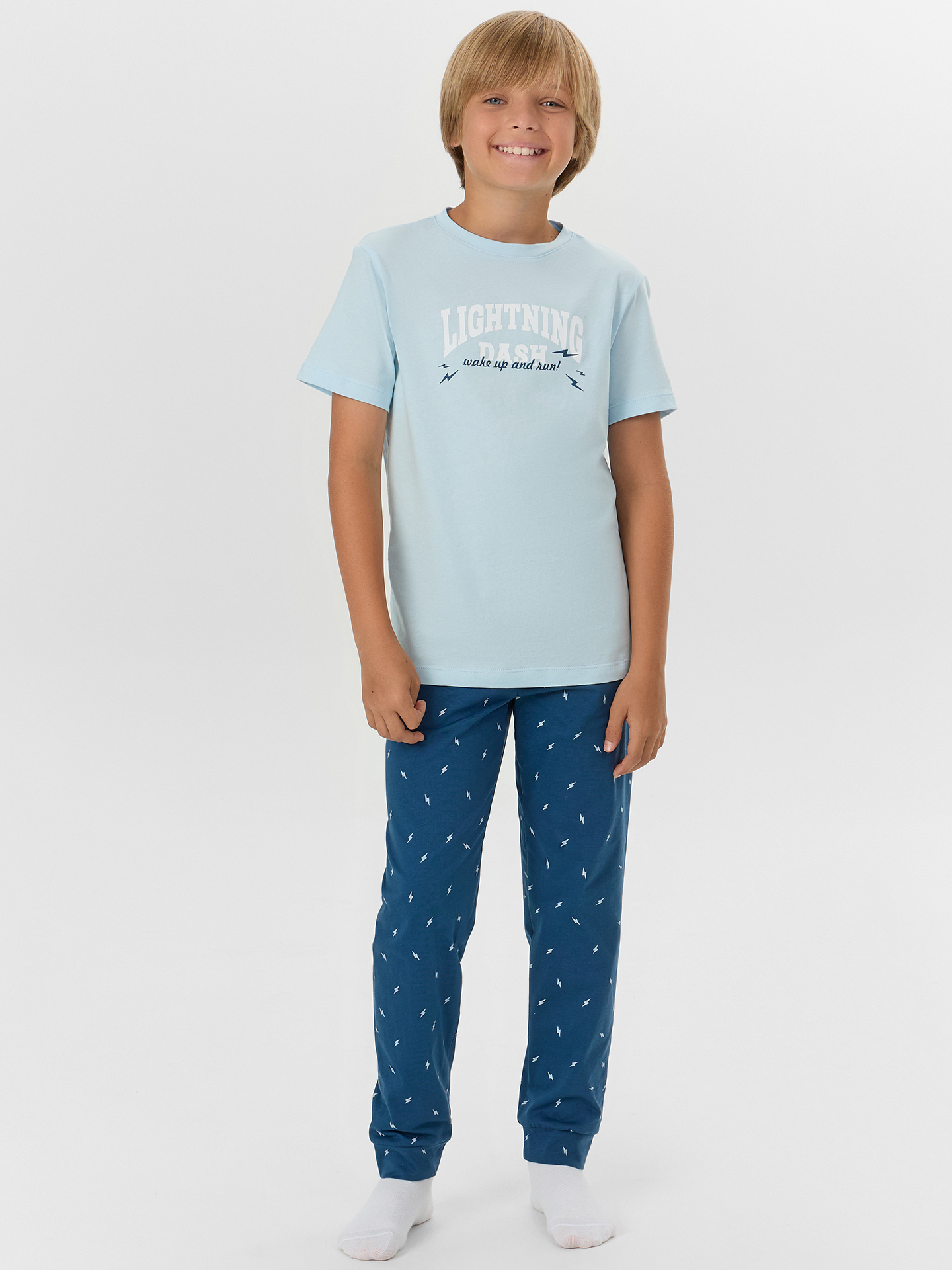 Пижама Mark Formelle (Марк Формэль) 563321-1/голубое небо +молнии на синем - фото 1