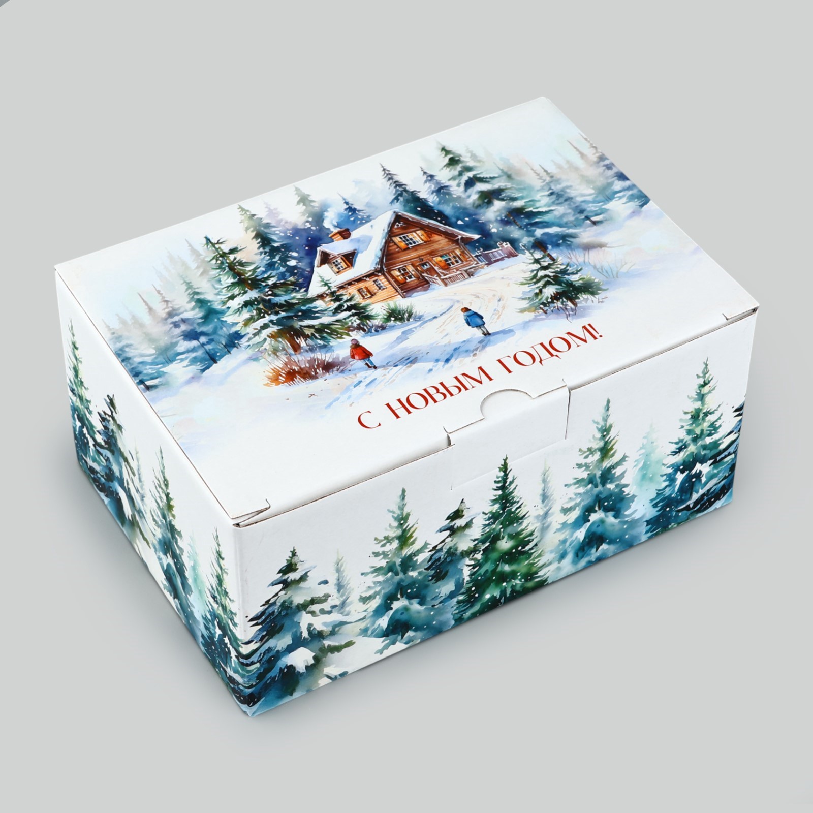 Коробка складная Дарите Счастье "Новогодняя акварель", 22 х 15 х 10 см - фото 2