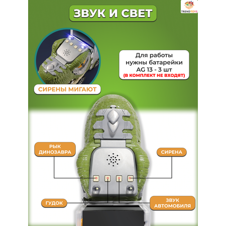 Игровой набор TrendToys с машинками и динозаврами