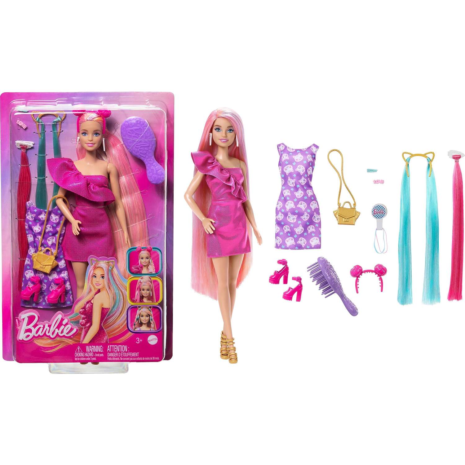 Кукла модельная Barbie Hair Play Кошка HKT96 - фото 10