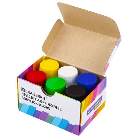 Краски акриловые Brauberg 6 цв.
