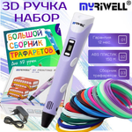 3D ручка MyRiwell пластик ABS 150м трафареты