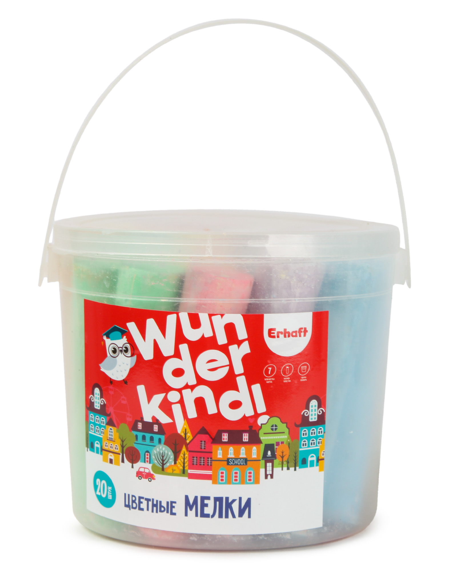 Изображение товара Мелки цветные Erhaft Jumbo 20 шт. для рисования на асфальте и досках