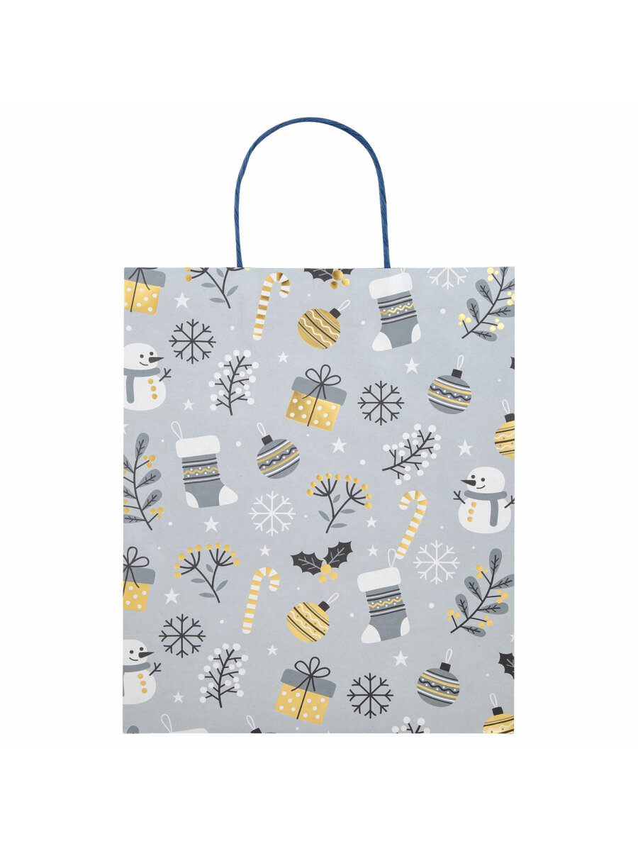 Пакеты новогодние подарочные Золотая сказка набор 4 штуки Kraft Large - фото 8