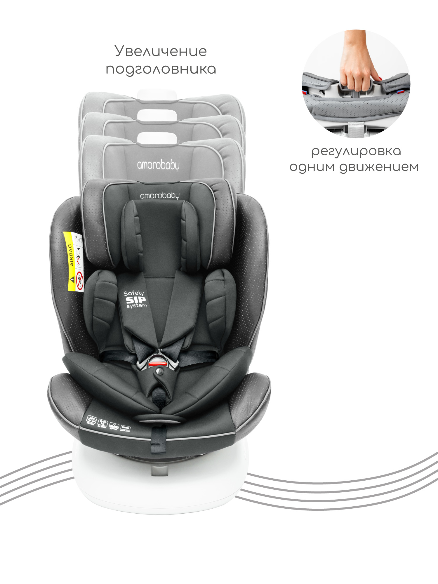 Автокресло Amarobaby Champion Isofix 0+/1/2/3 (0-36 кг) черный - фото 9
