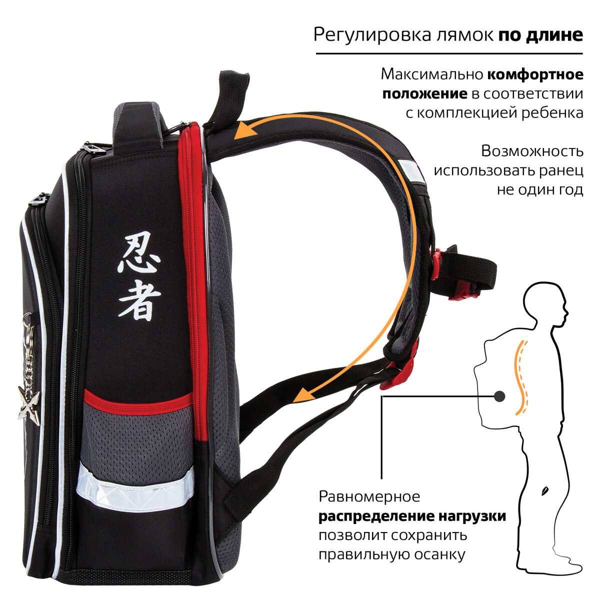Ранец Brauberg Quadro Ninja - фото 4