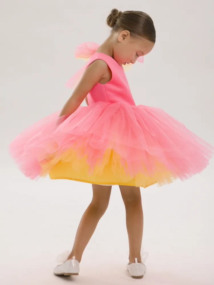 Платье LELUkids LD0115_мишель_неон - фото 1
