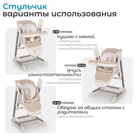 Стульчик для кормления Nuovita Unico Lux Bianco трансформер
