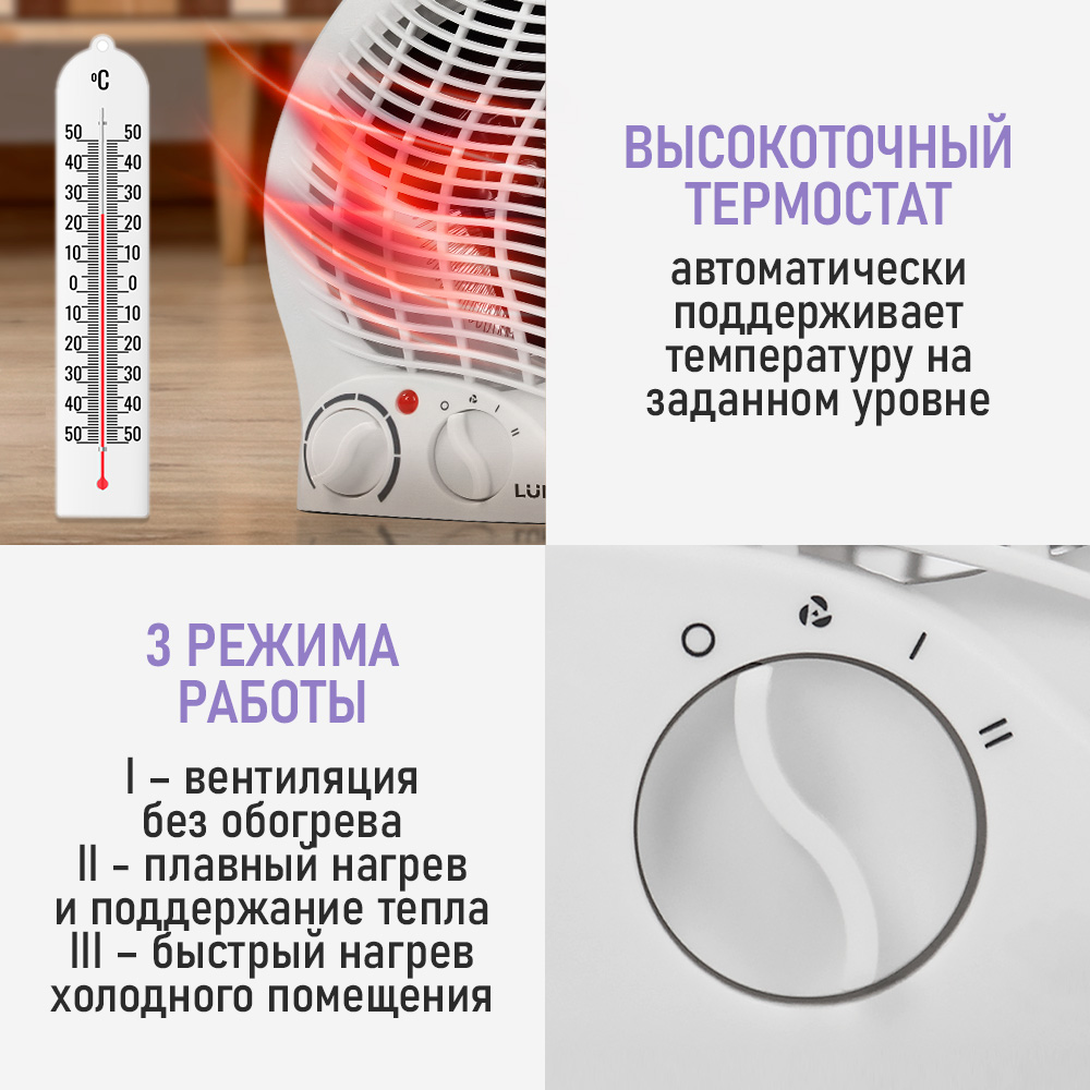 Тепловентилятор LUMME LU-FH713C - фото 3