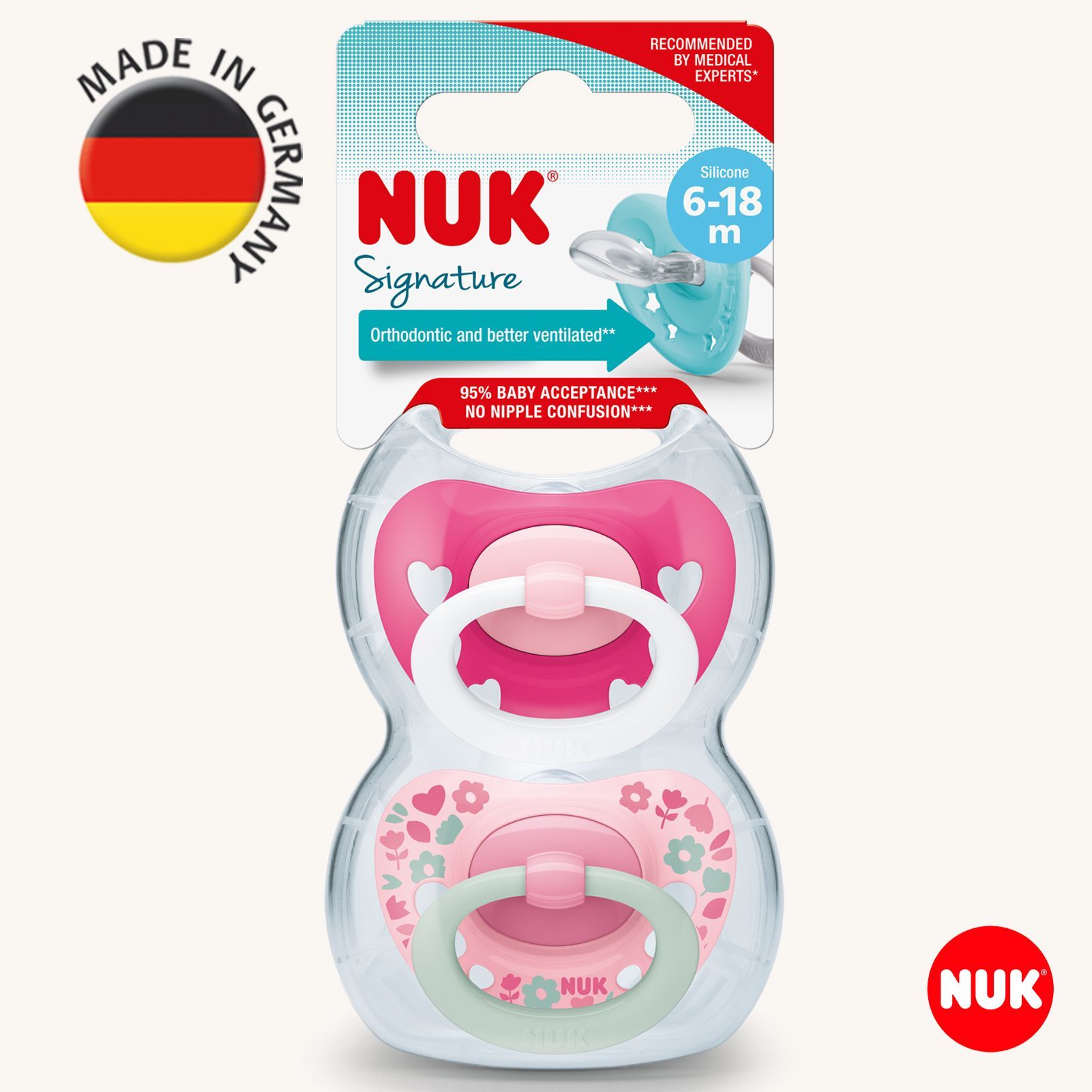 Пустышка Nuk силикон ортодонтическая от 6 мес. 2 шт. - фото 1