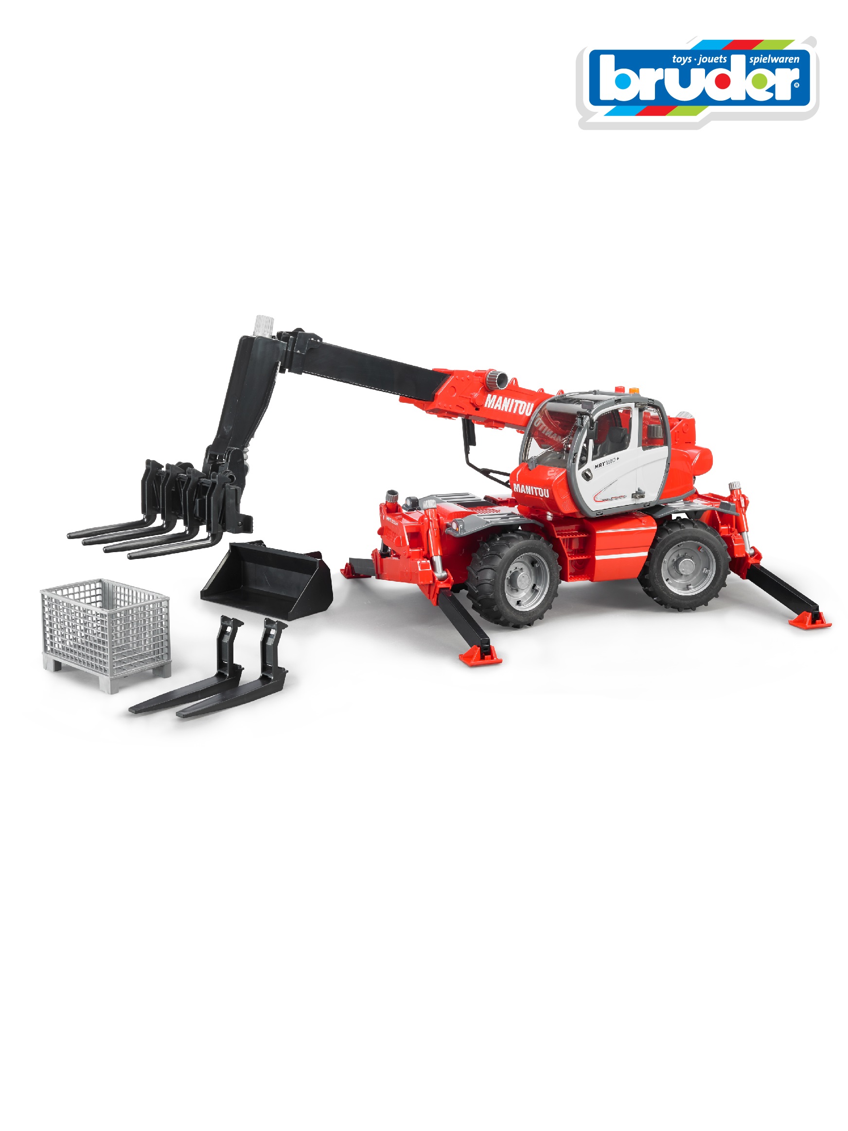 Погрузчик Bruder колесный Manitou MRT 2150 02-129 - фото 1