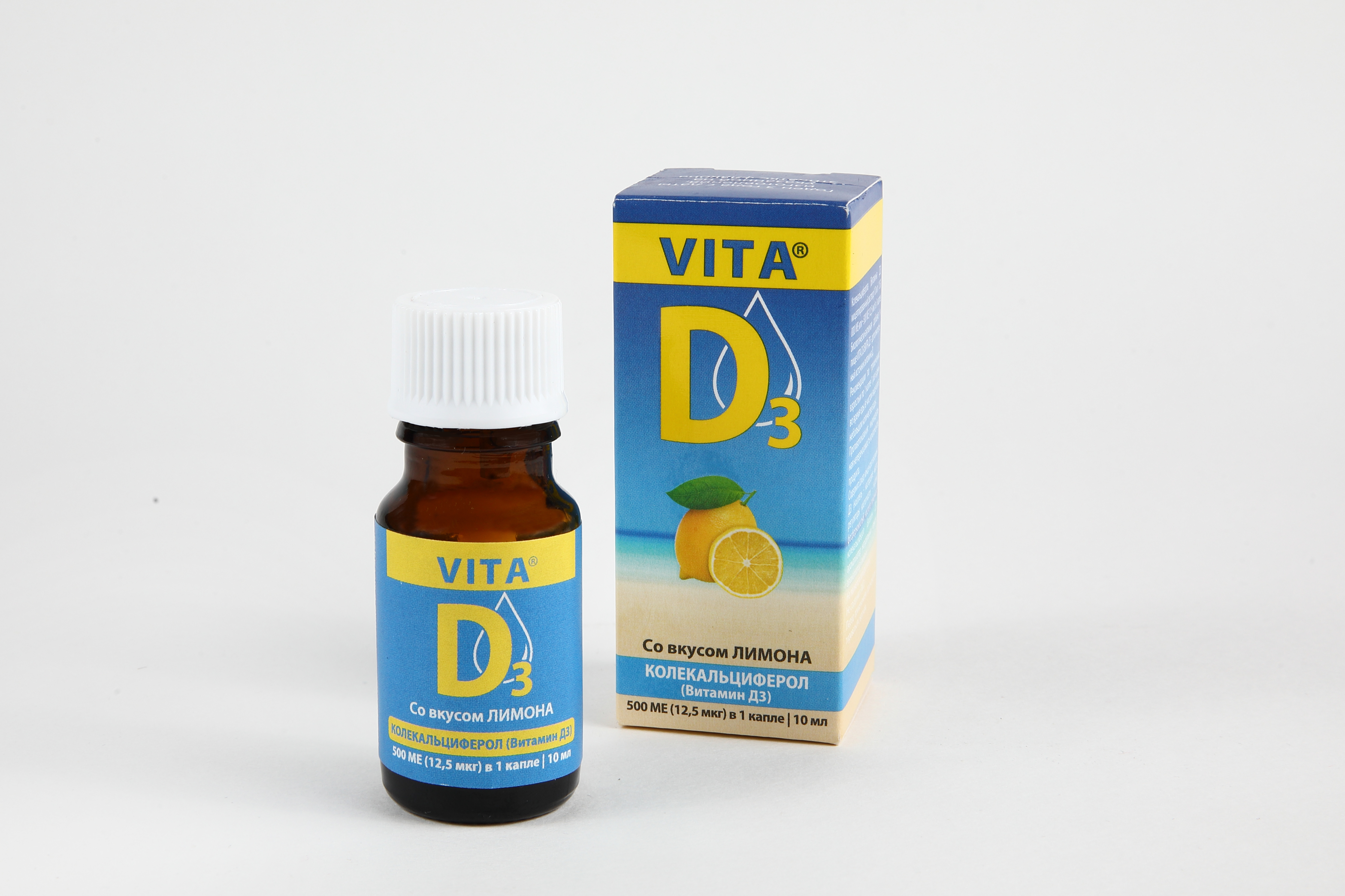 VITA D3 витамин Д 500 МЕ 10 мл Лимон VITA D3 со вкусом лимона - фото 2