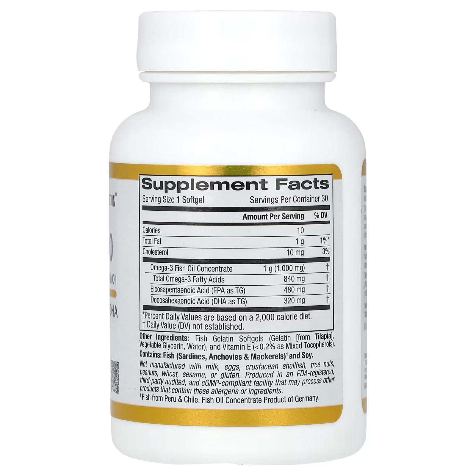 Омега 800, California Gold Nutrition, 480 mg EPA | 320 mg DHA, 30 капсул - фото 2
