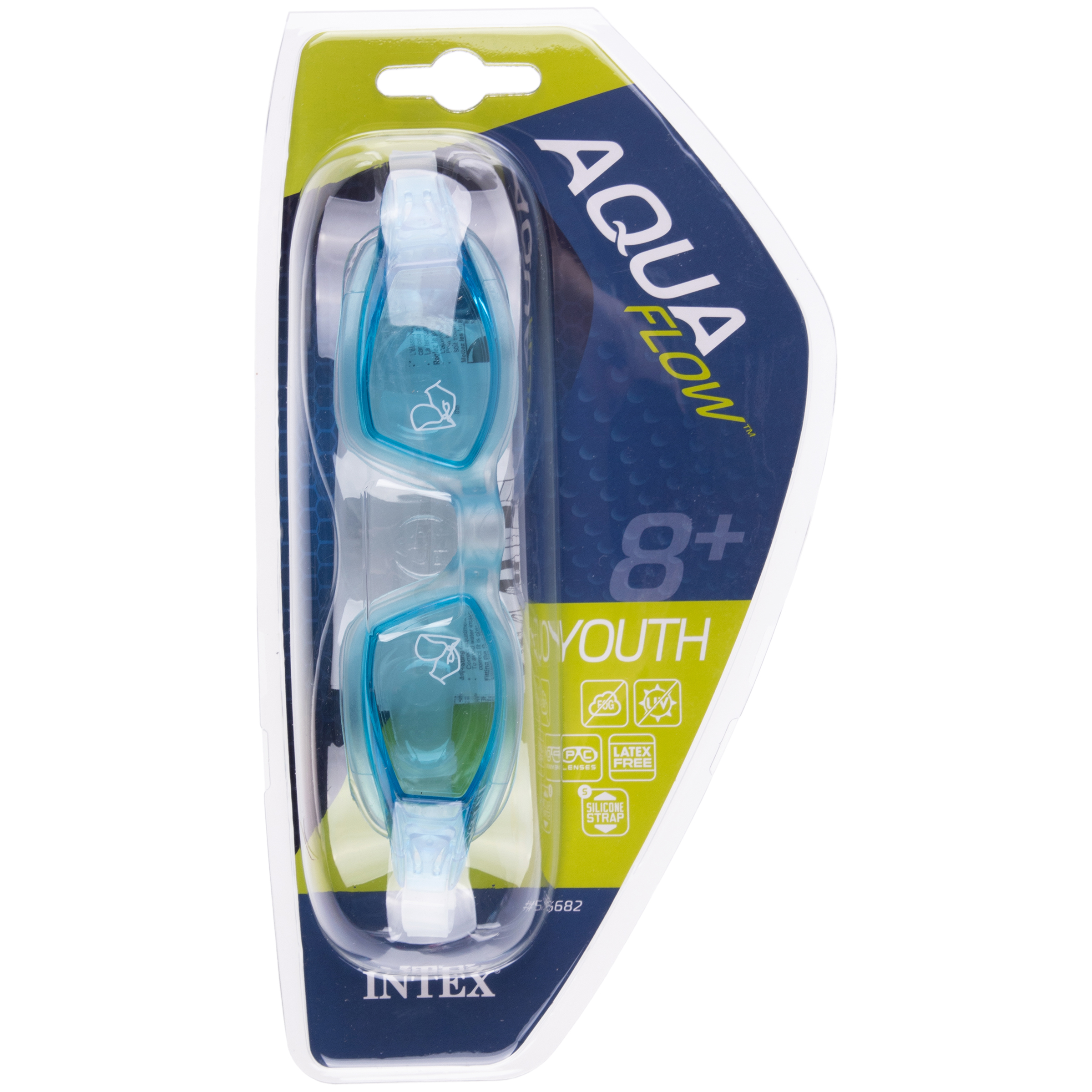 Спортивные очки для плавания Intex Фри стайл для взрослых подростковые детские от 8 лет профессиональные голубые - фото 7