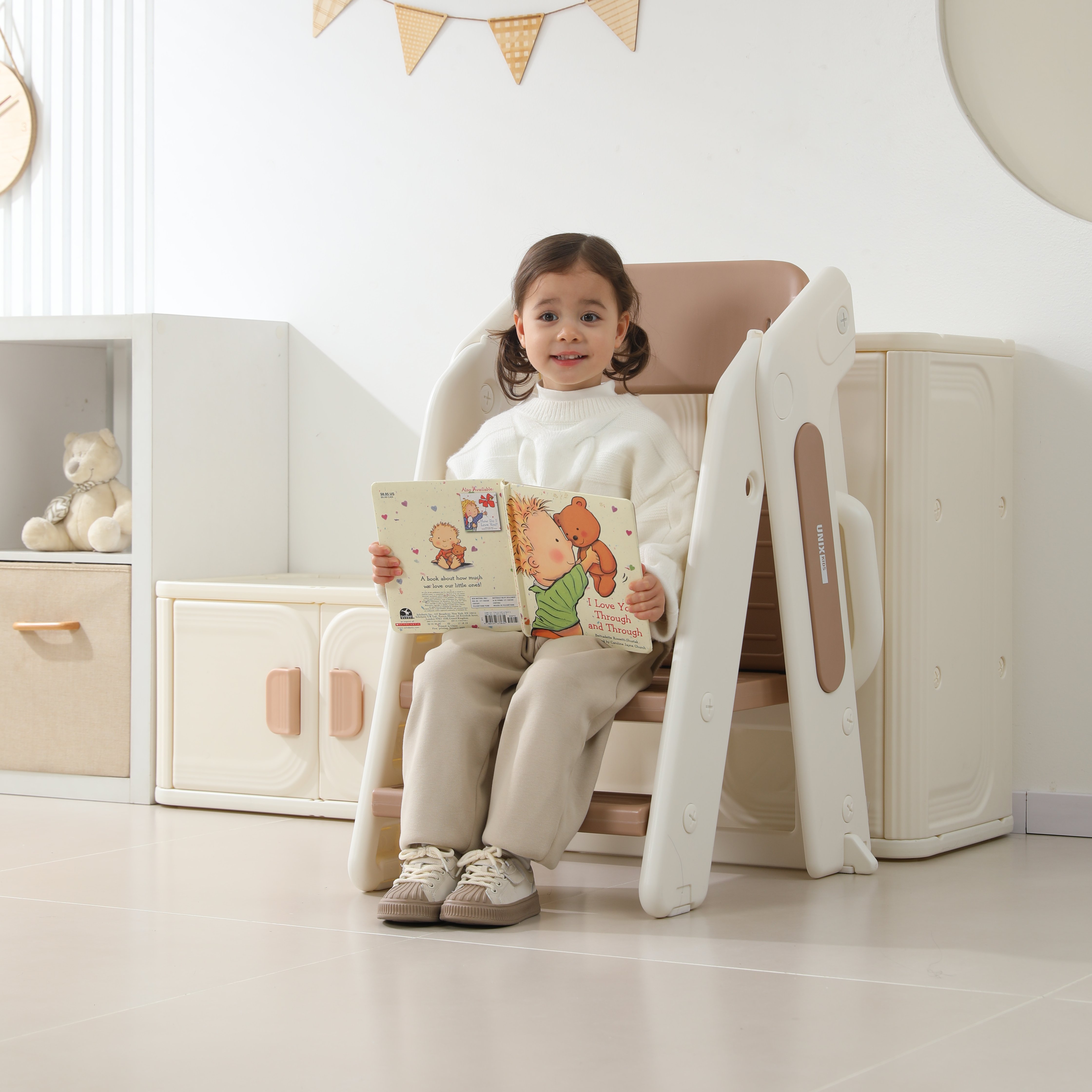 Стульчик для кормления UNIX Kids 3 steps Cocoa бежевый - фото 14