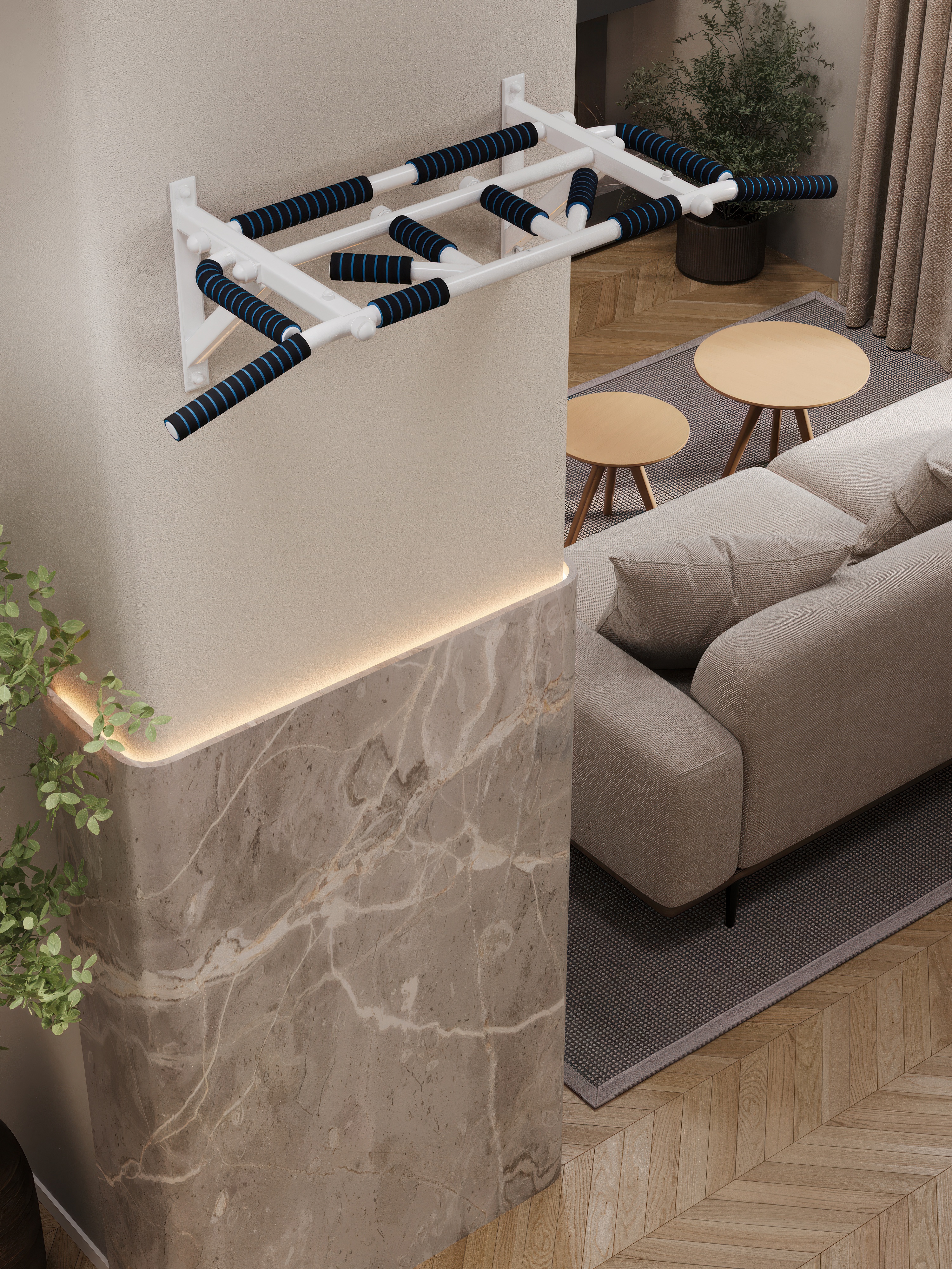 Турник настенный "Тарантул" COMFORT с неопреновыми ручками - фото 6