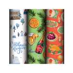 Упаковочная бумага Золотая сказка для новогодних подарков в рулоне набор 3 штуки