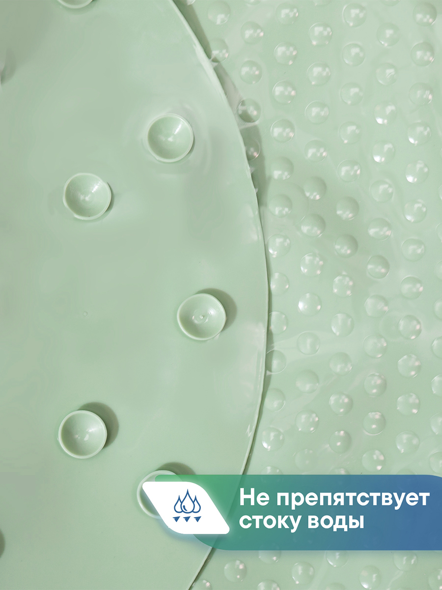 Коврик для ванной VILINA мятный 0.38 x 0.68 см 1 шт. - фото 3