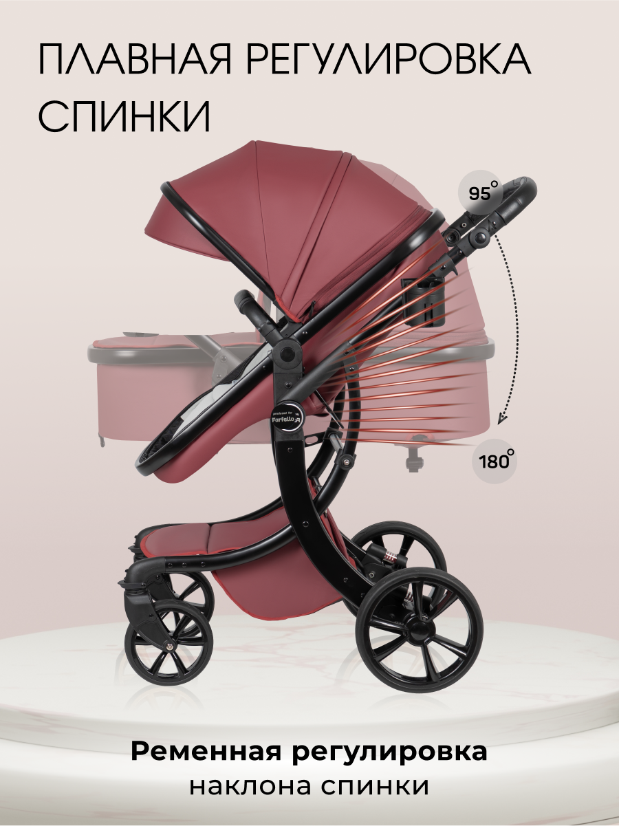 Коляска трансформер Aimile Adventurer бордовый - фото 5