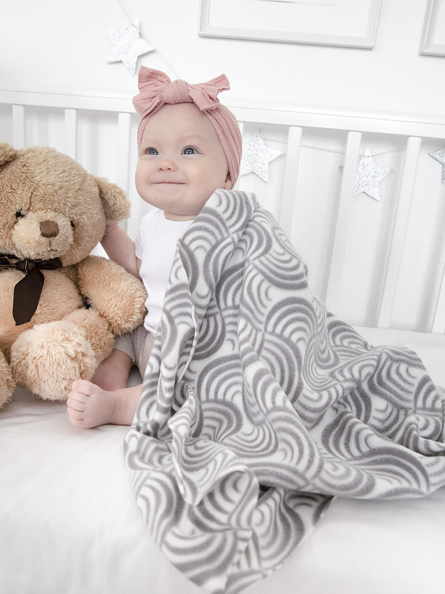Плед для новорожденных Baby Nice Ракушки 100х140 серый - фото 3