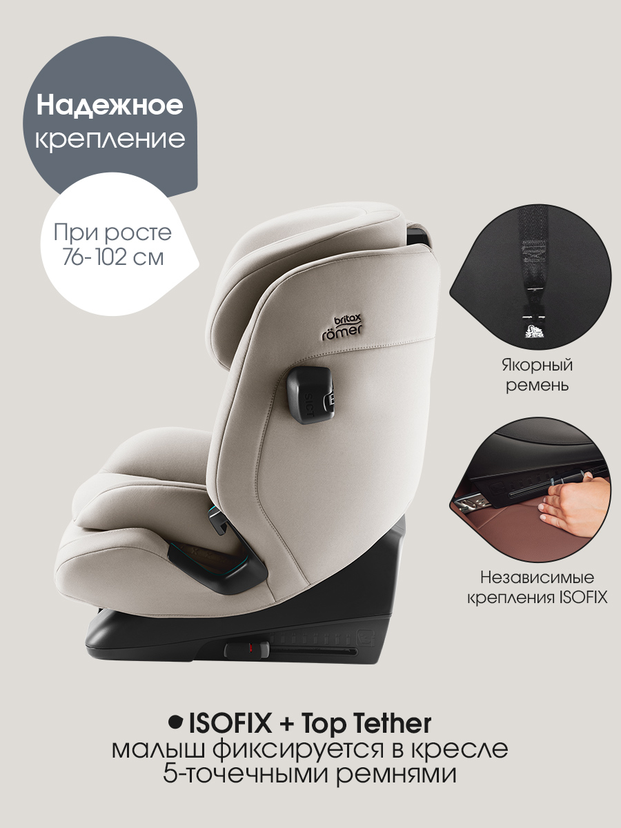 Автокресло Britax Roemer Advansafix Pro Lux Isofix 1/2/3 (9-36 кг) бежевый - фото 11