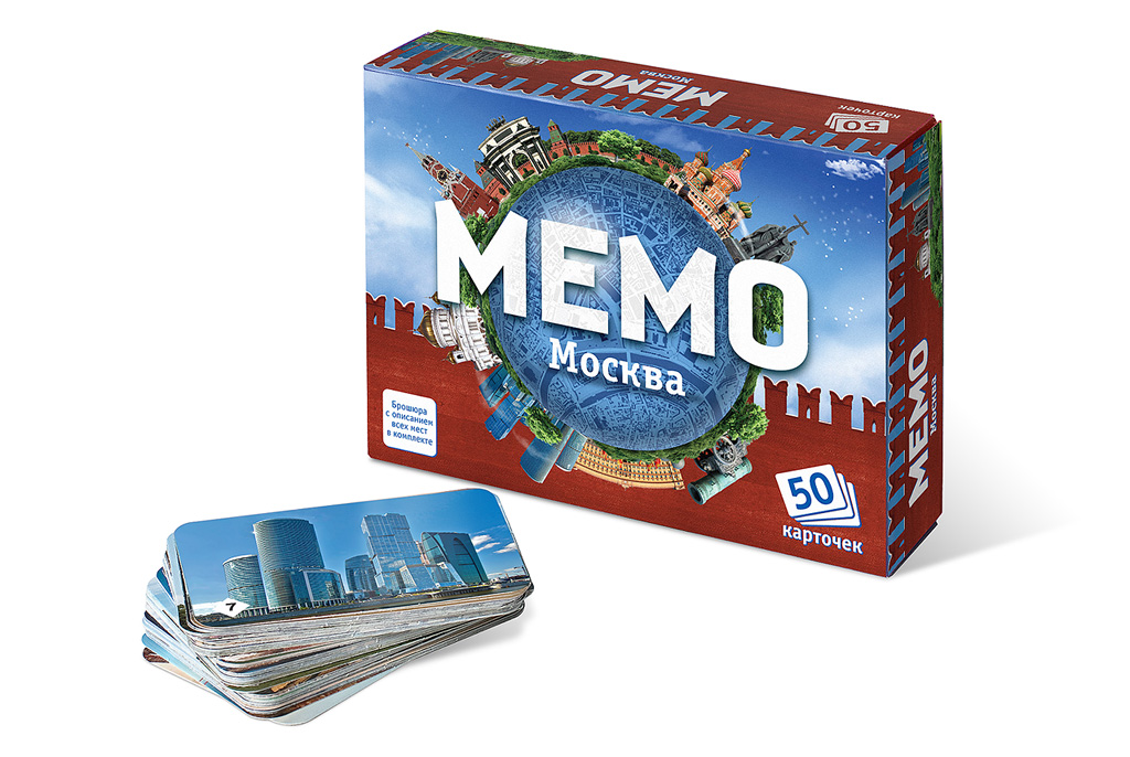 Настольная игра Нескучные игры Мемори Мемо Москва 50 карточек - фото 1
