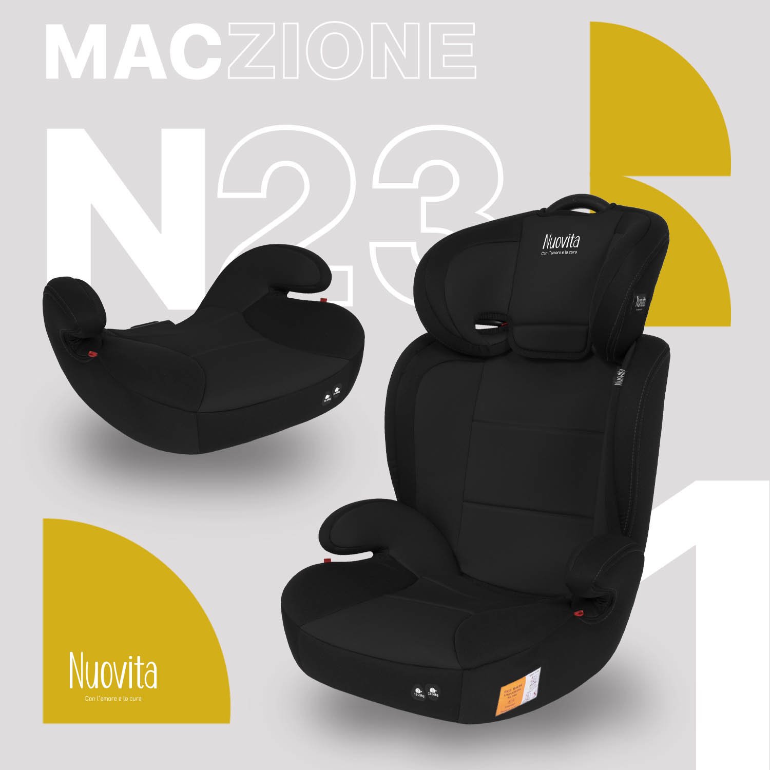 Автокресло Nuovita Maczione N23-1 2/3 (15-36 кг) черный - фото 1