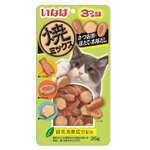 Лакомство для кошек INABA Yaki Miksu 25г кацуобуси морской гребешок и наваристый бульон запеченый