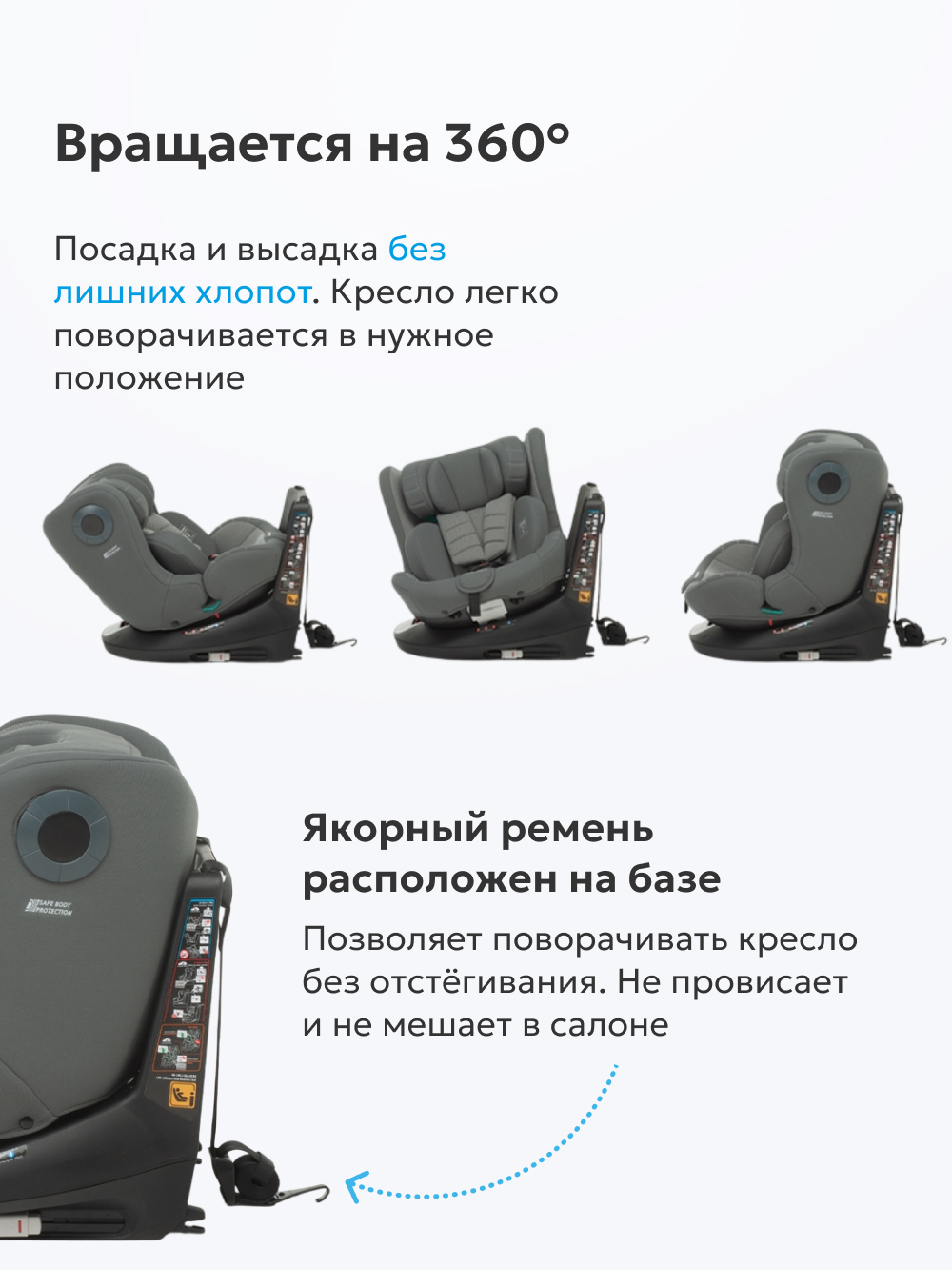 Автокресло Foppapedretti 360 Quick Isofix 0+/1/2/3 (0-36 кг) серый - фото 2