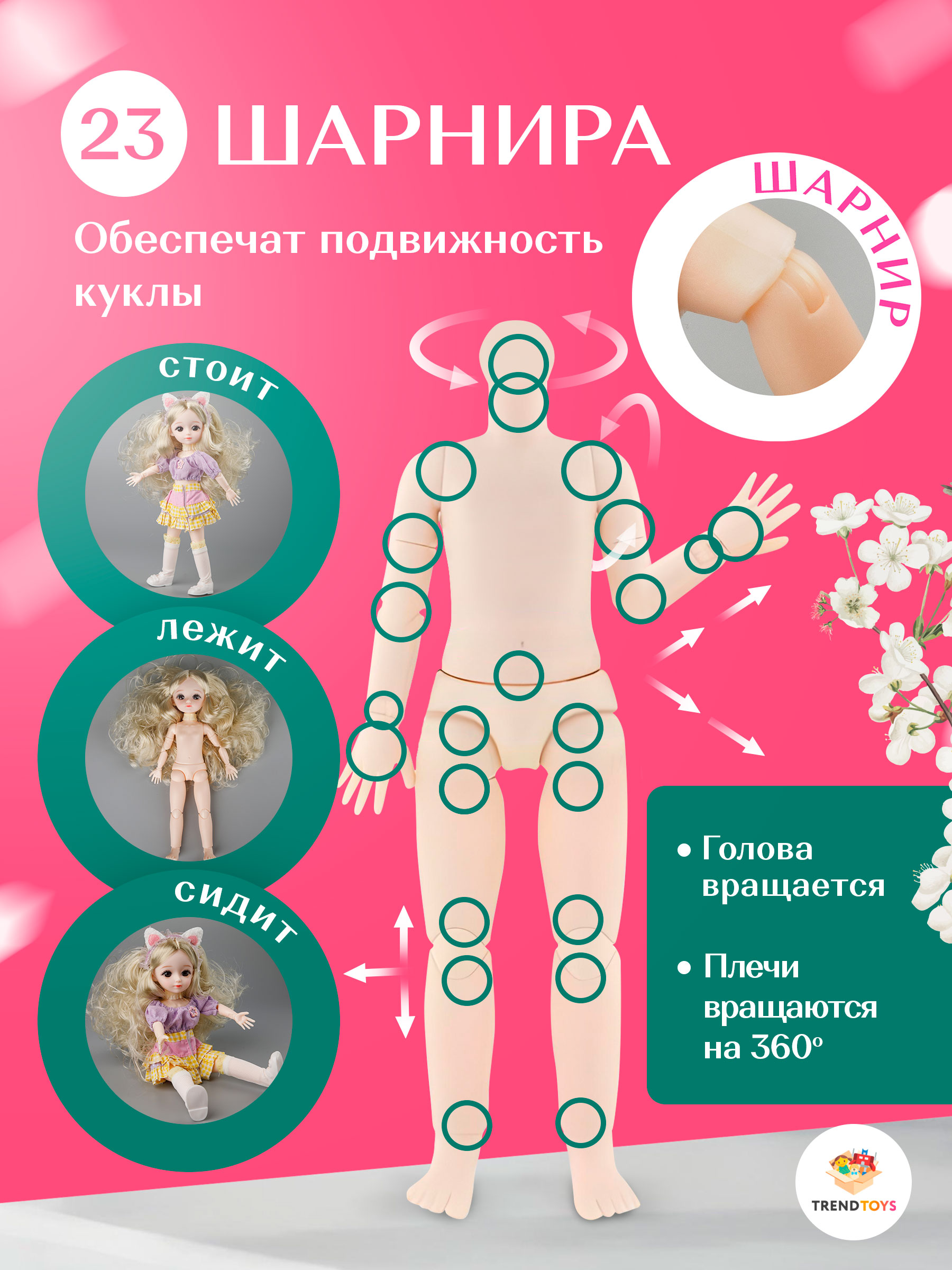 Кукла модельная TrendToys со съёмной одеждой высота 30 см NIT032 - фото 4