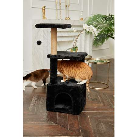 Домик для кошки с когтеточкой Pet БМФ Черный