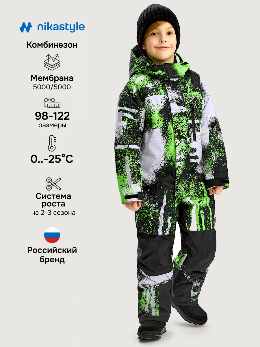 Комбинезон NIKASTYLE Комбинезон 8з4525 салат/черный - фото 2