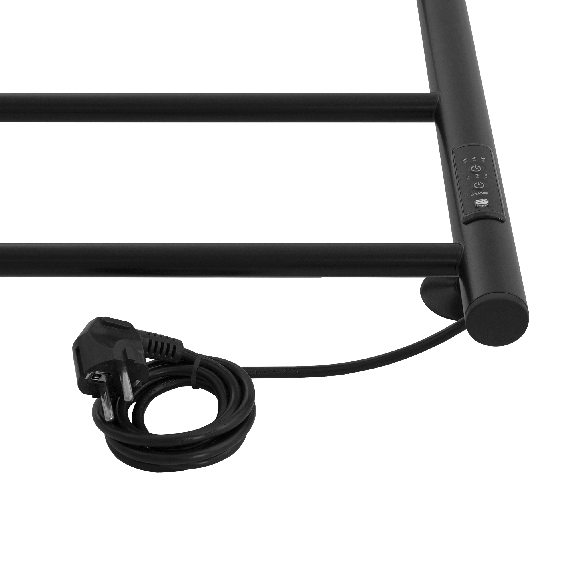 Полотенцесушитель электрический Energy ROUND 900x400 черный - фото 5