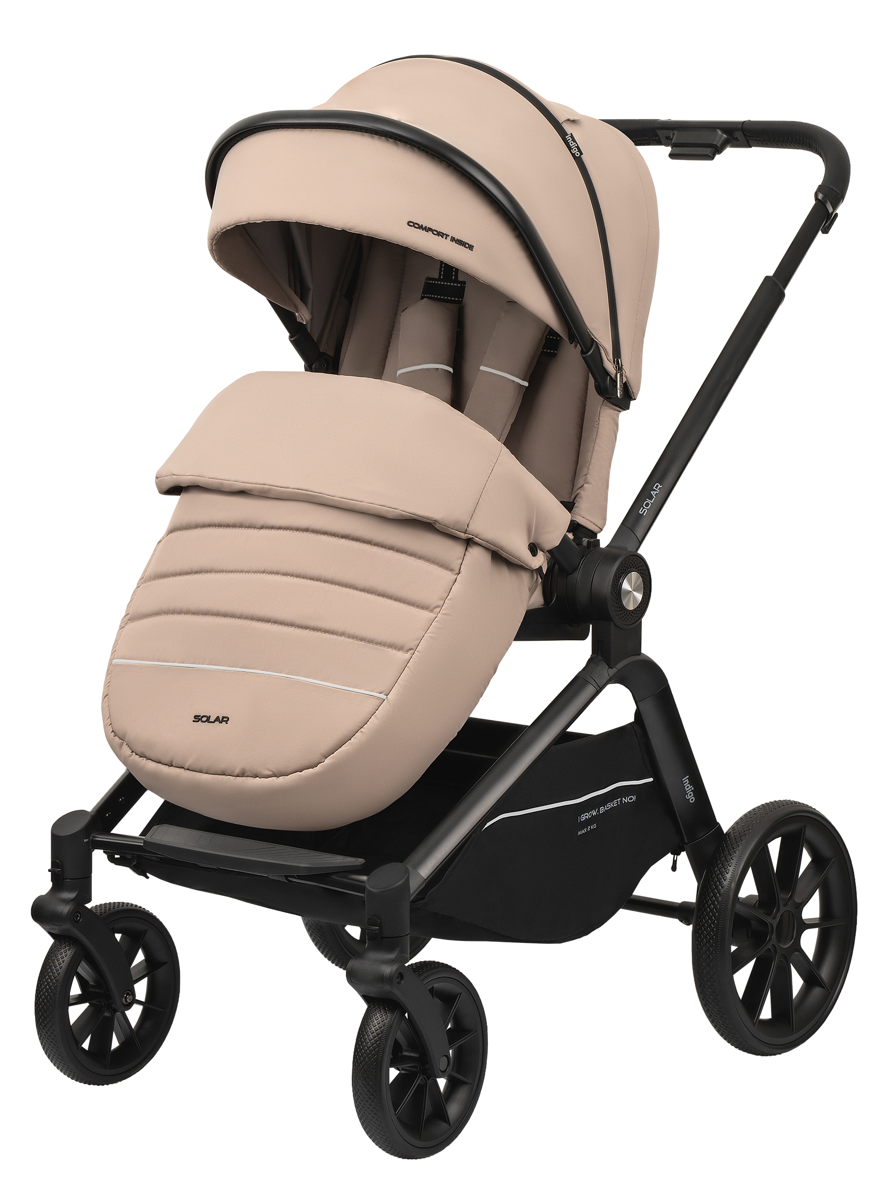 Коляска 3в1 Indigo Solar бежевый - фото 17